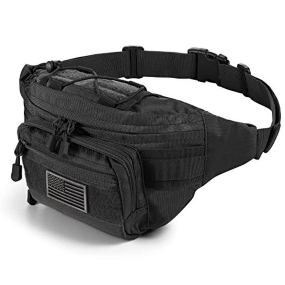 Tactical Fanny Pack Military Waist Bag Pack with U.S Patch Utility Hip Belt